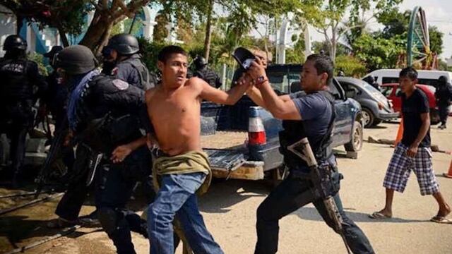 Desarme de la policía comunitaria ocurrido el 7 de enero en La Concepción, Acapulco, Guerrero.
