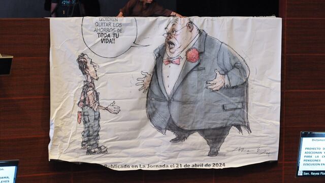 Manta en torno a la discusión de la reforma de afores en el Senado