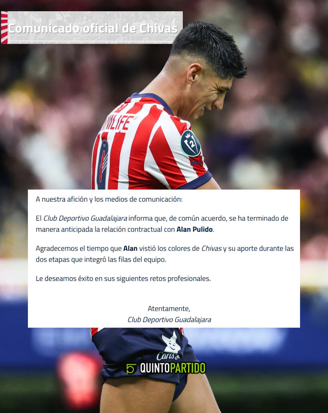 Chivas rescinde contrato de Alan Pulido