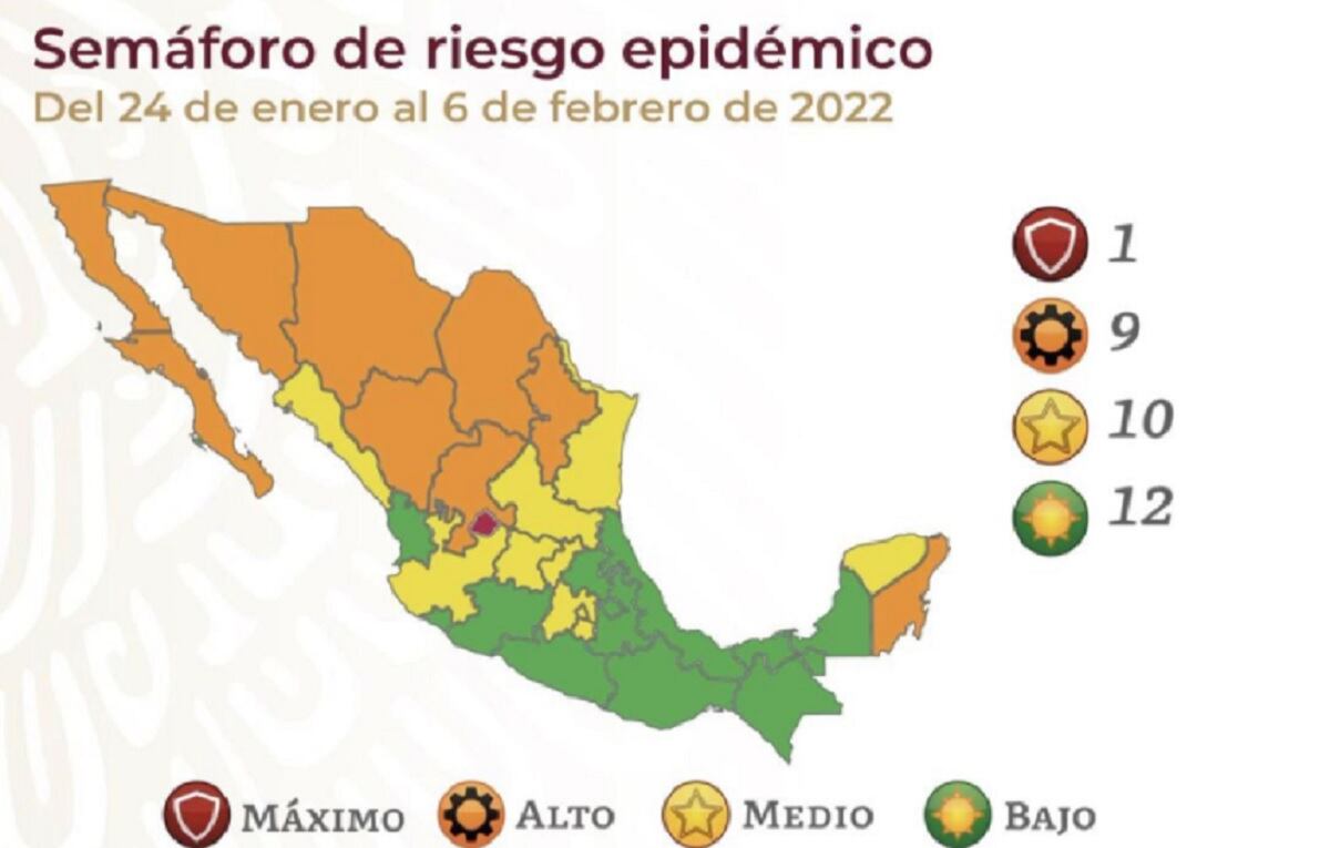 Semáforo Covid-19 del 24 de enero al 6 de febrero
