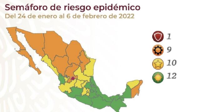Semáforo Covid-19 del 24 de enero al 6 de febrero