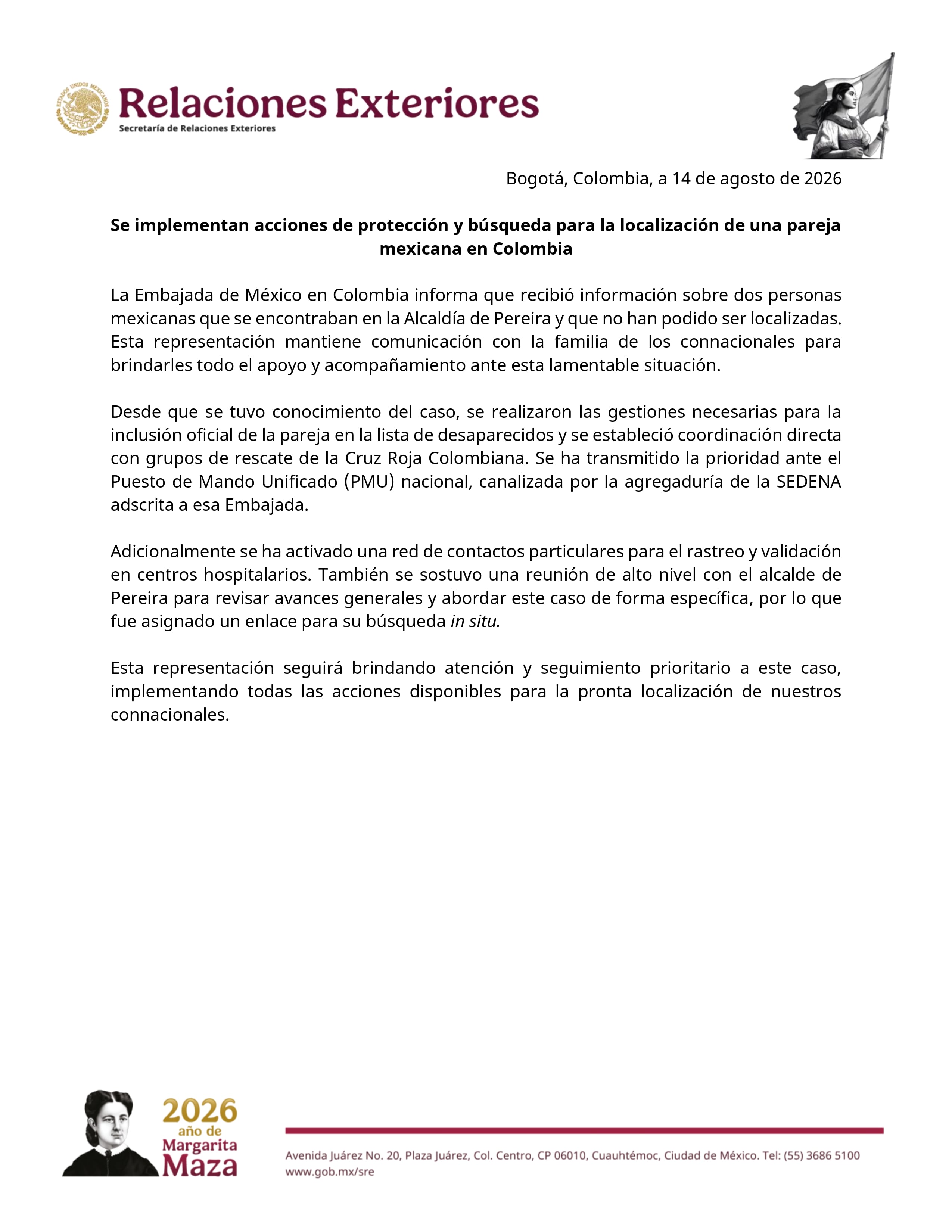 Dos mexicanos siguen desaparecidos tras el terremoto en Colombia