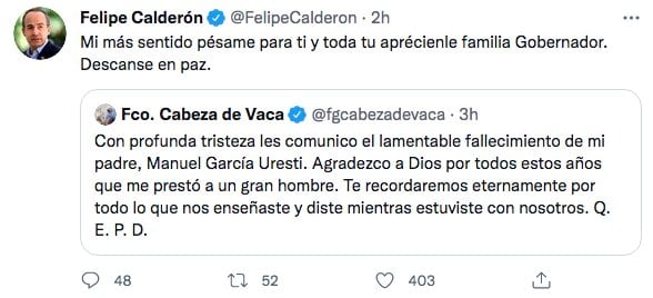 Tuit de Felipe Calderón