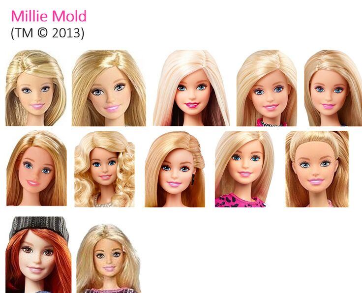 Barbie con molde de rostro Millie