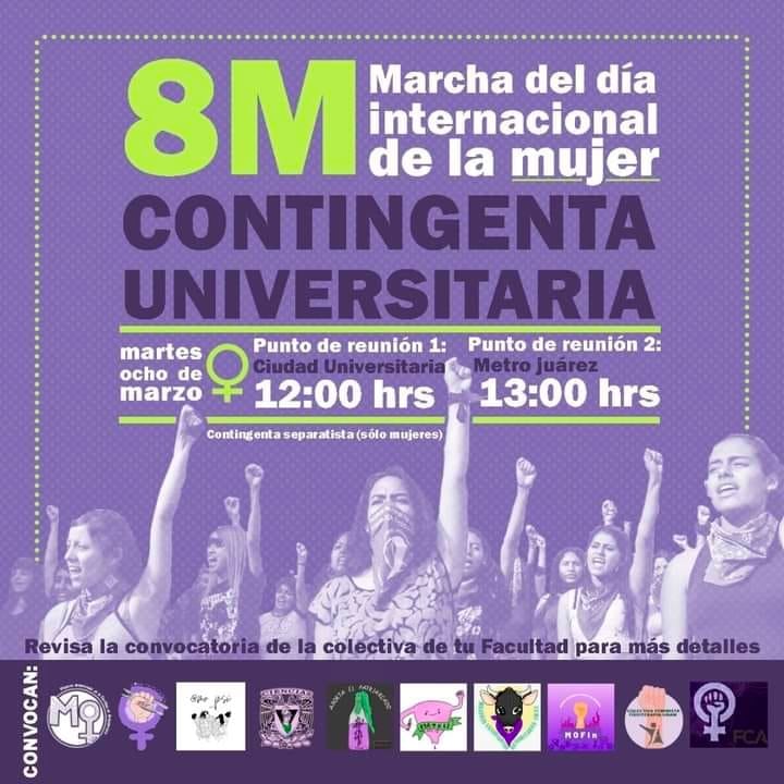 Convocatoria universitaria para la marcha 8M