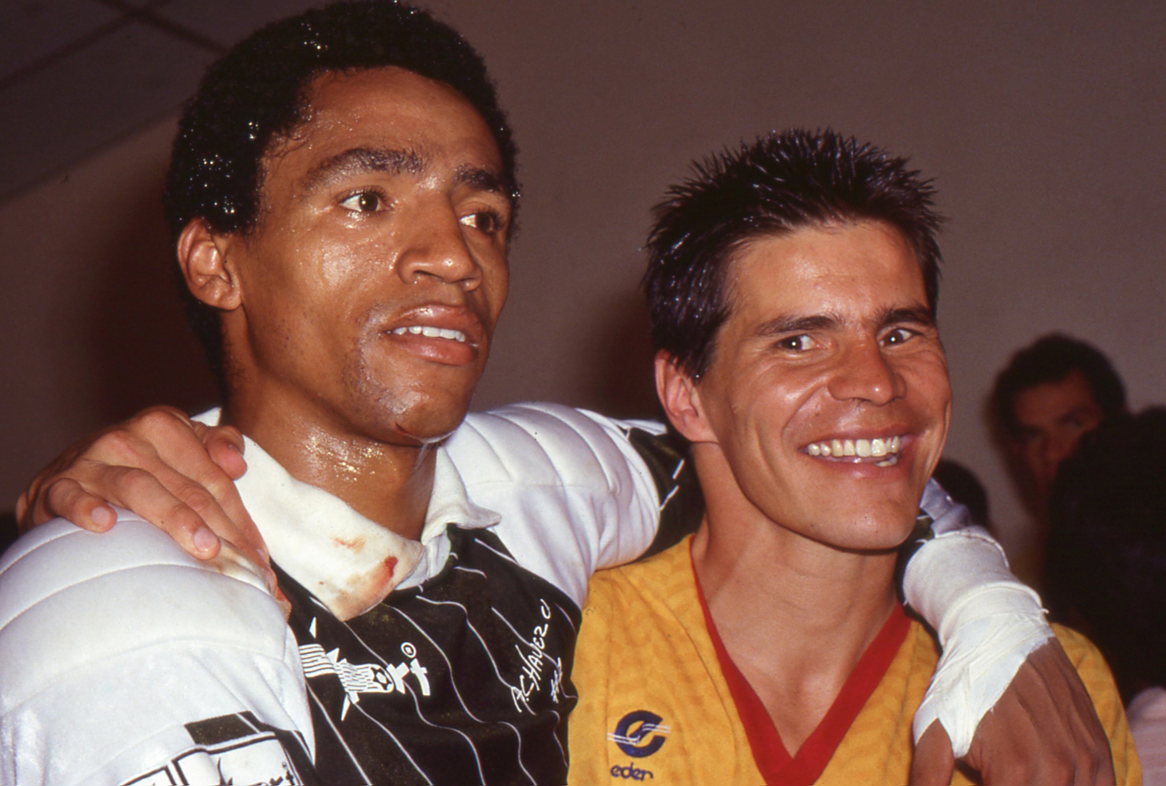 Adrián Chávez y Alfredo Tena, leyendas del Club América.