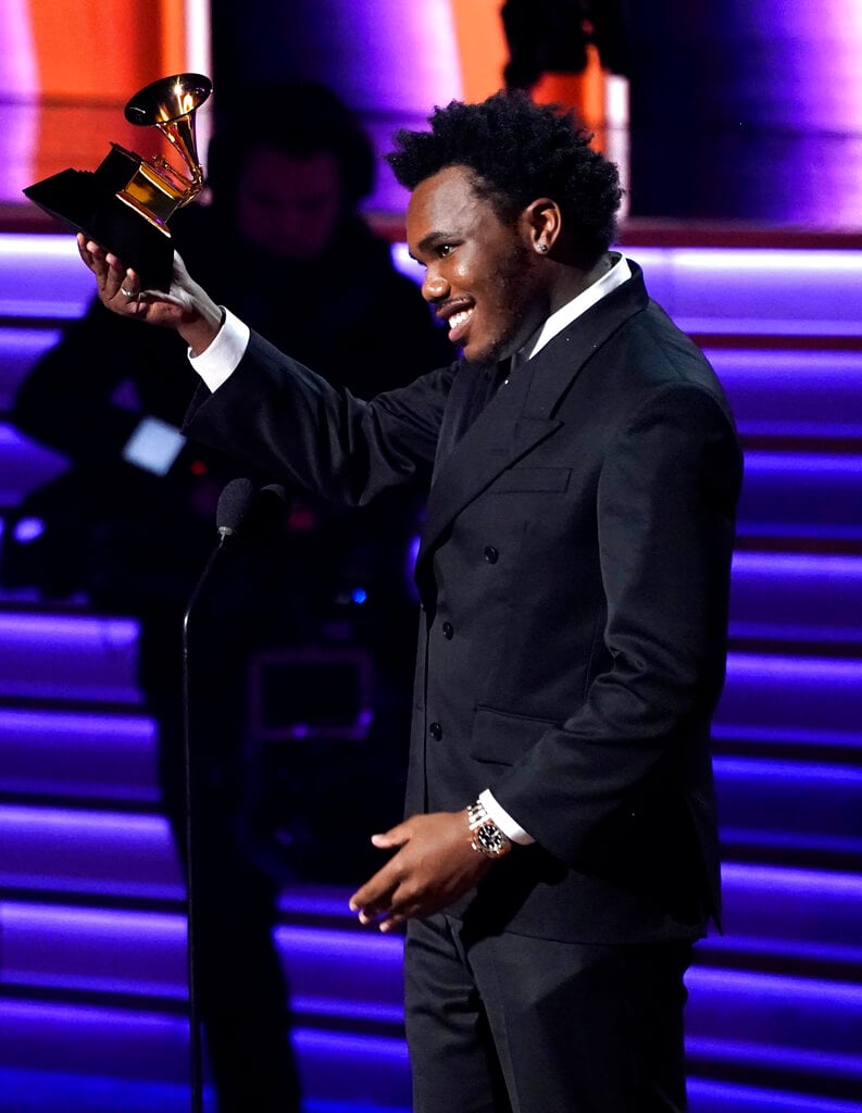 Baby Keem en los premios Grammy 2022.