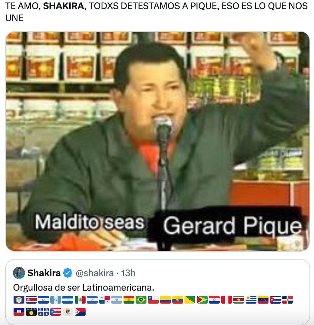 Memes apoyan a Shakira tras las declaraciones de Piqué sobre Latinoamérica