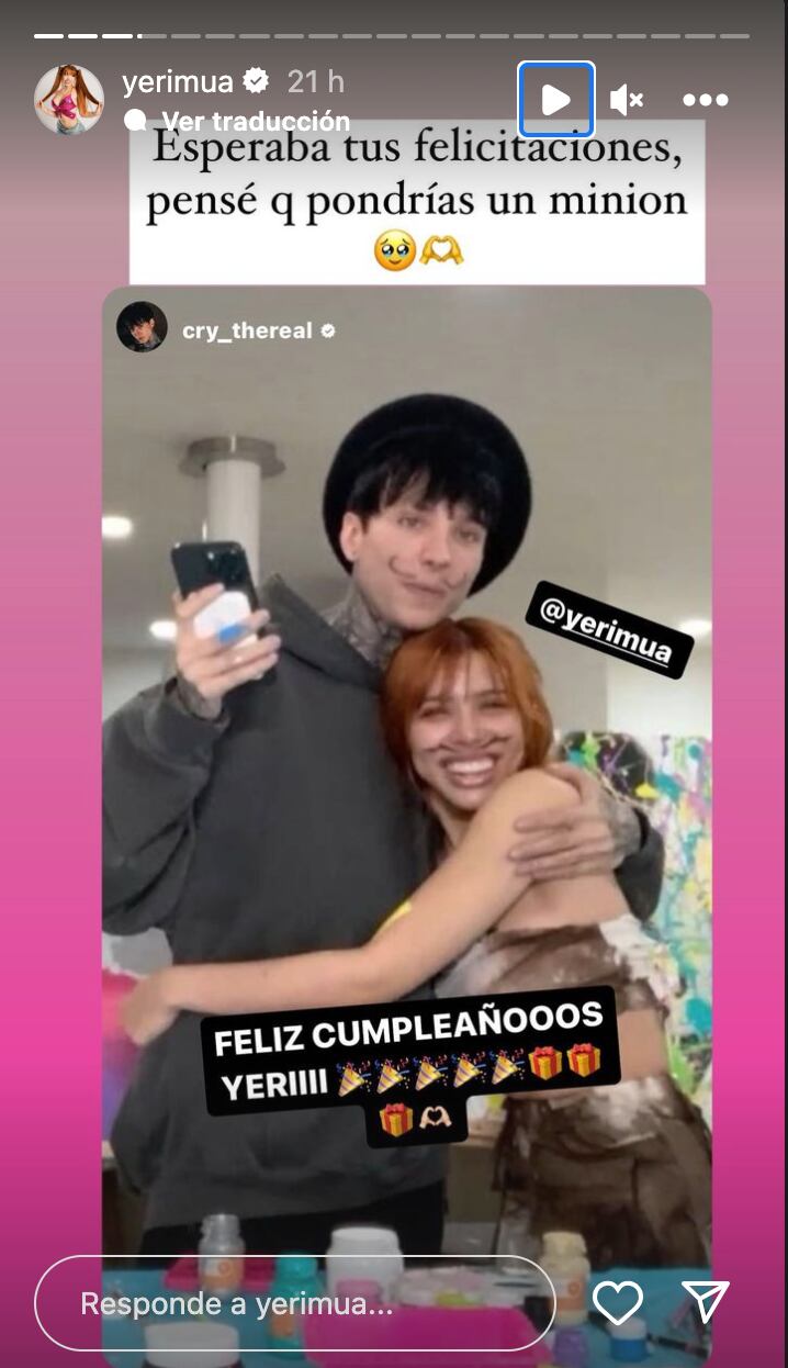 Cry sorprende a Yeri Mua en su cumpleaños