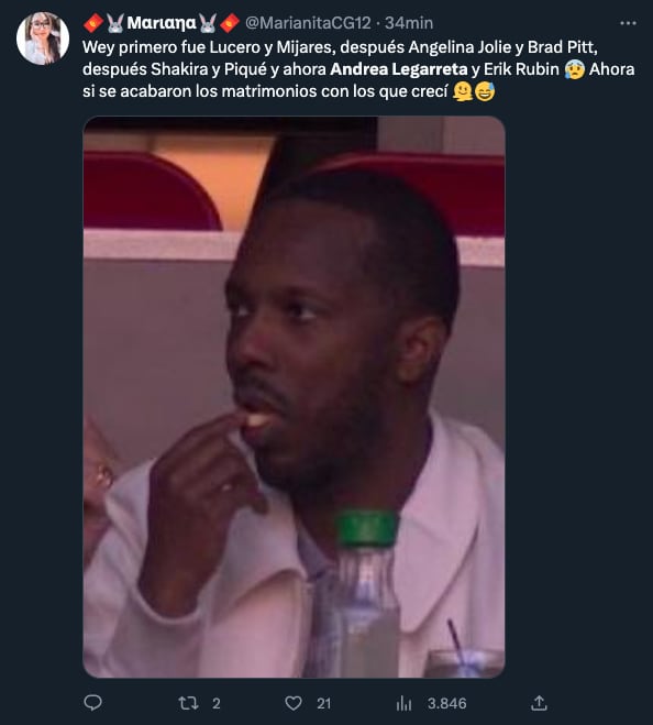 Meme de la separación de Andrea Legarreta y Erik Rubín