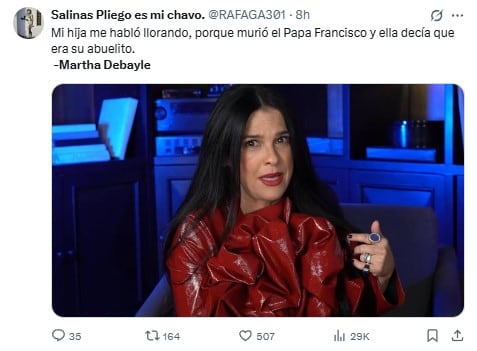 Memes de Martha Debayle por la muerte del Papa Francisco