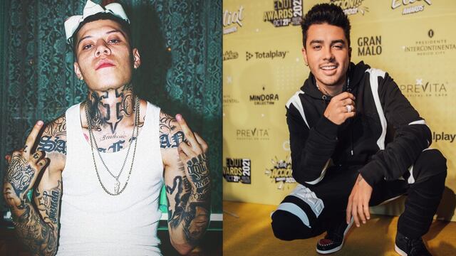 El rapero Santa Fe Klan y Mario Bautista.