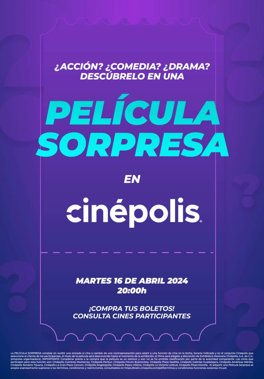 Película sorpresa en Cinépolis