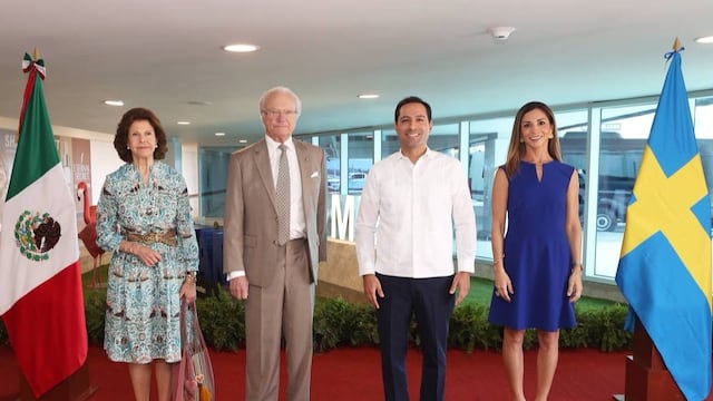 Mauricio Vila Dosal recibe a los reyes de Suecia