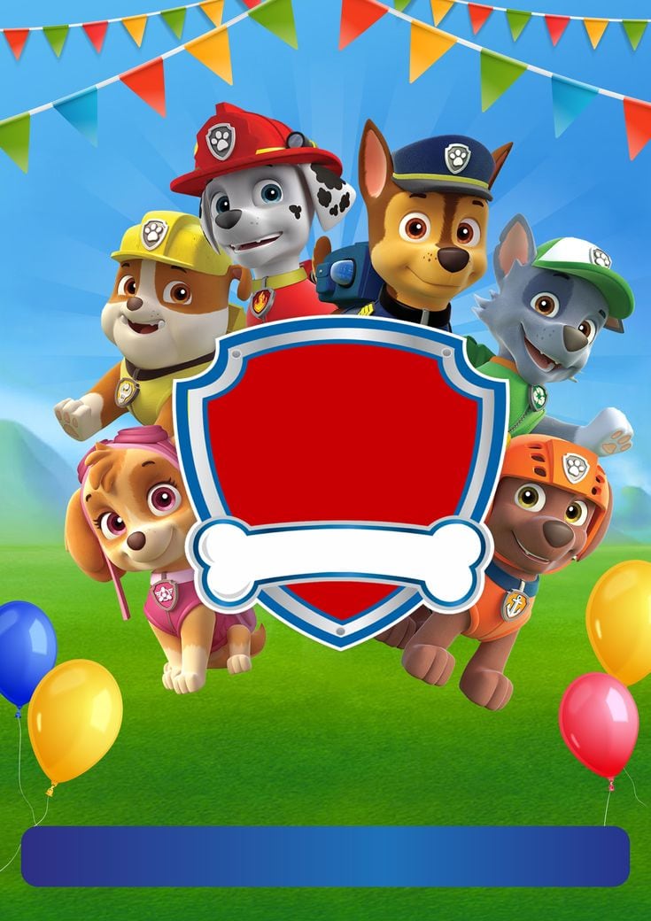 Tarjetas de Paw Patrol de cumpleaños
