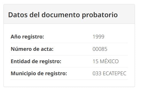 Registro de Julio César Jasso Ramírez para la CURP.