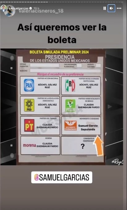 Historia de Samuel Garcia; boleta electoral
