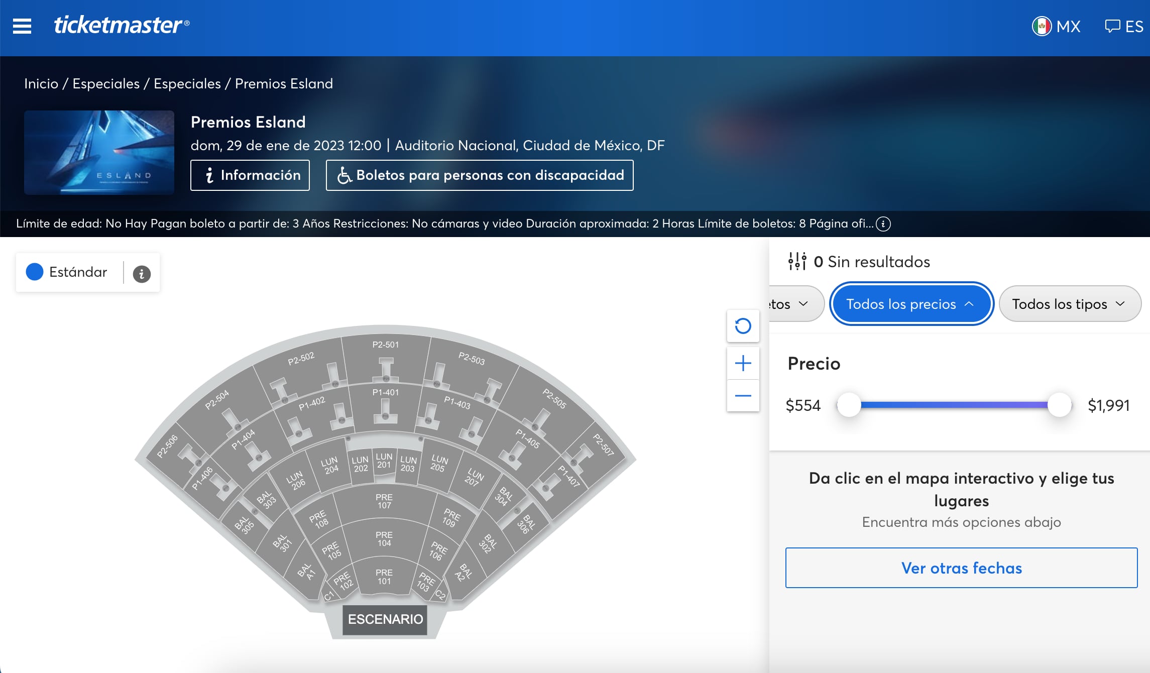 Este el precio de los boletos para los Premios Esland 2023