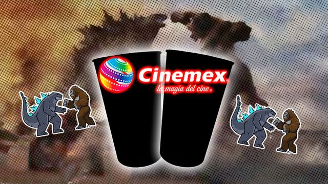 Vasos coleccionables de Godzilla y Kong en Cinemex