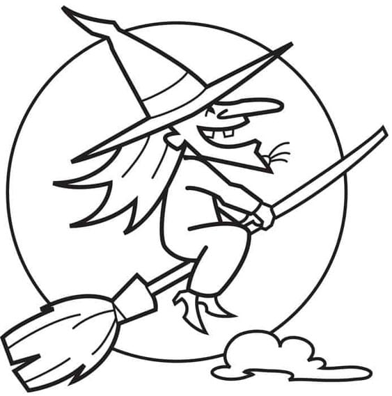 Dibujo de bruja de Halloween