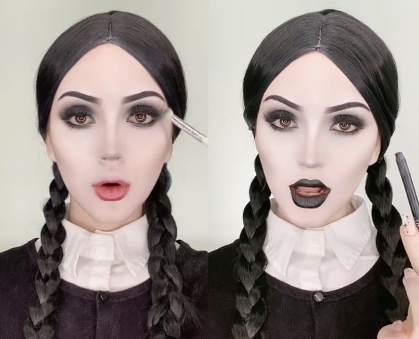 Maquillaje para Halloween: Paso a paso para quedar como Merlina animada