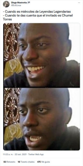 Chumel Torres en Leyendas Legendarias/Twitter