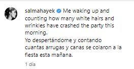 Salma Hayek comparte cómo se ve con arrugas.