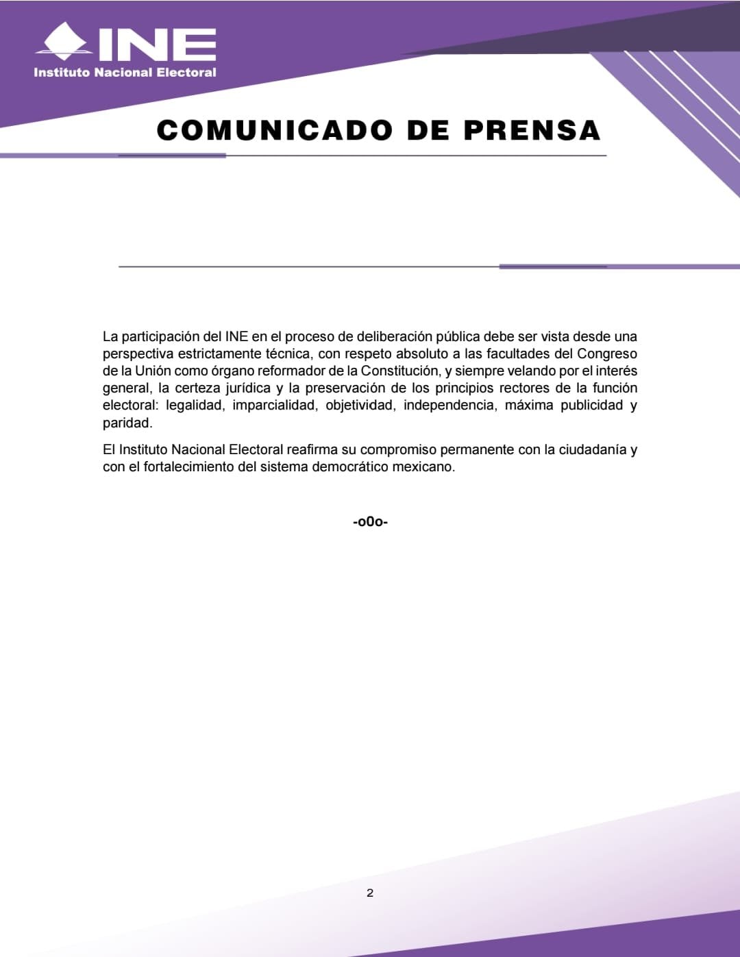 INE ofrece información técnica y presupuestal para discusión de reforma electoral