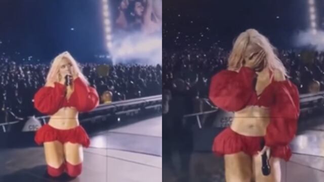 Videos muestran momento en el que Karol G se puso a llorar durante uno de sus conciertos