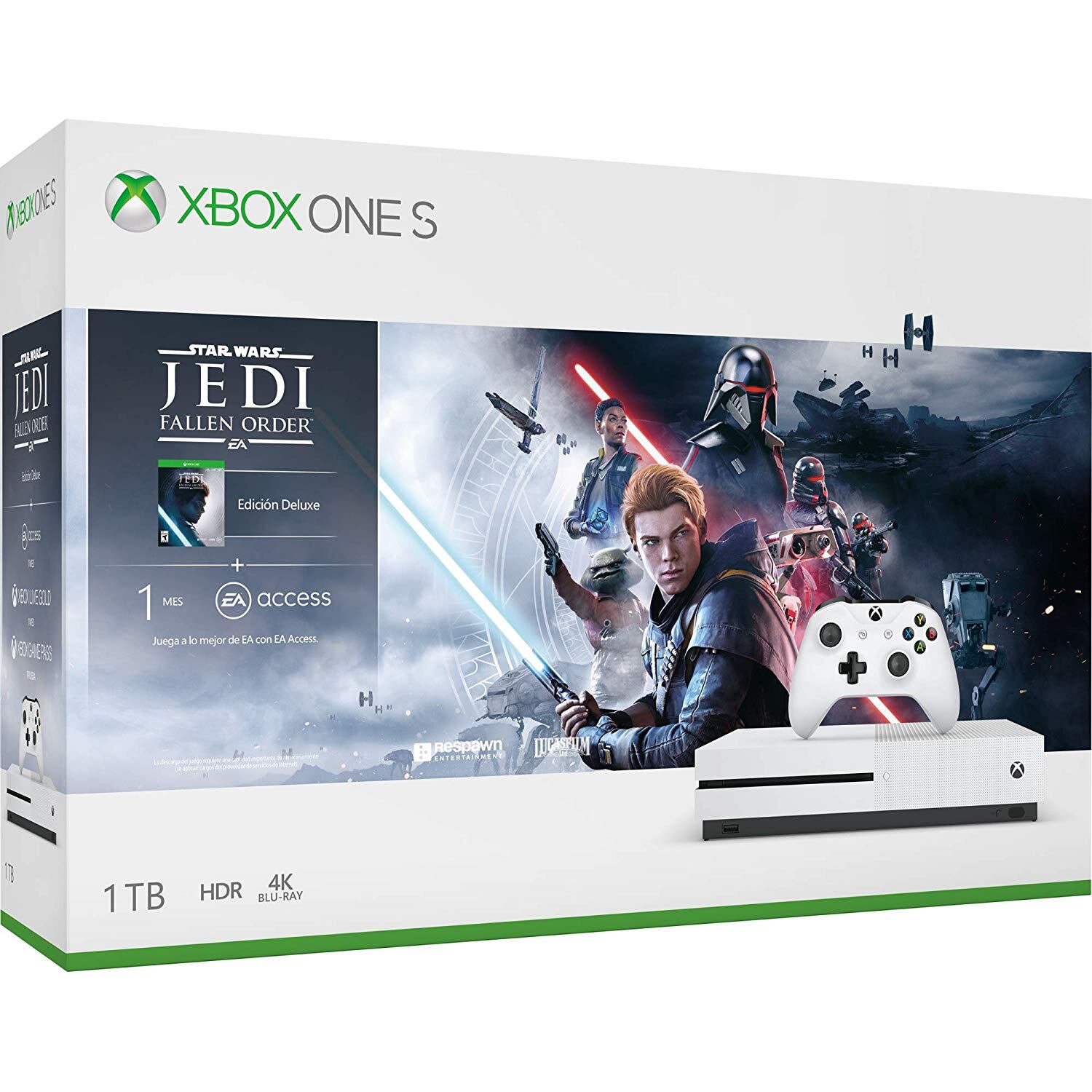 Xbox One S + Star Wars Jedi: Fallen Order.