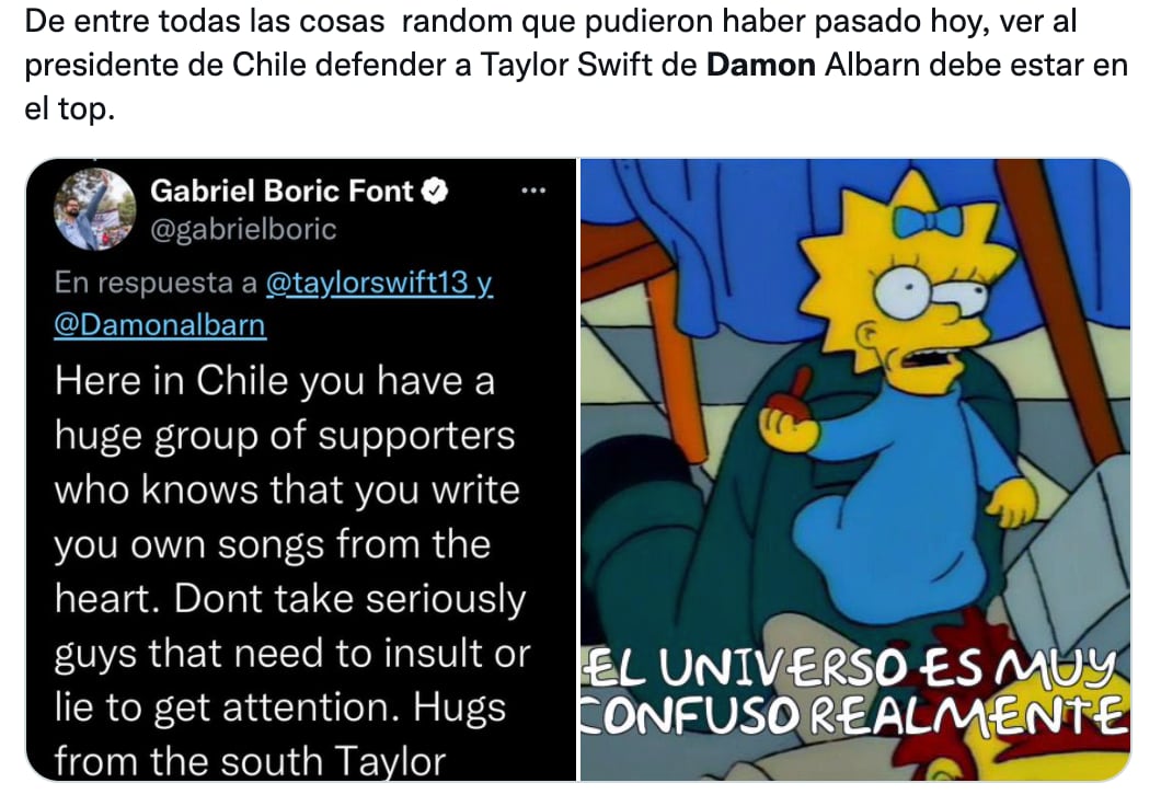 memes sobre Damon Albern y Taylor Swift