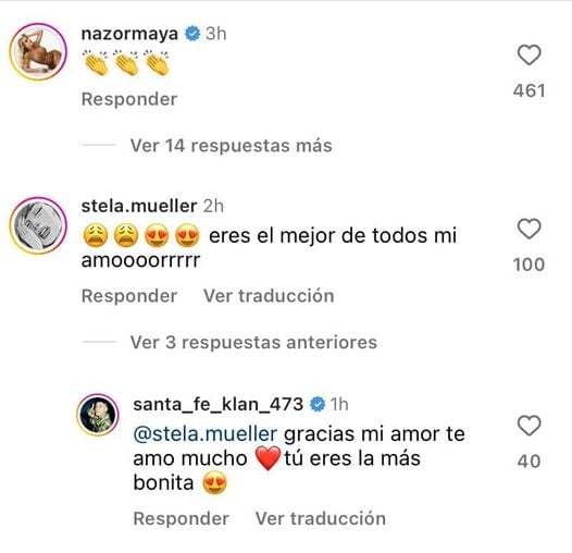 comentarios Maya Nazor, Stella Muller y Santa Fe Klan