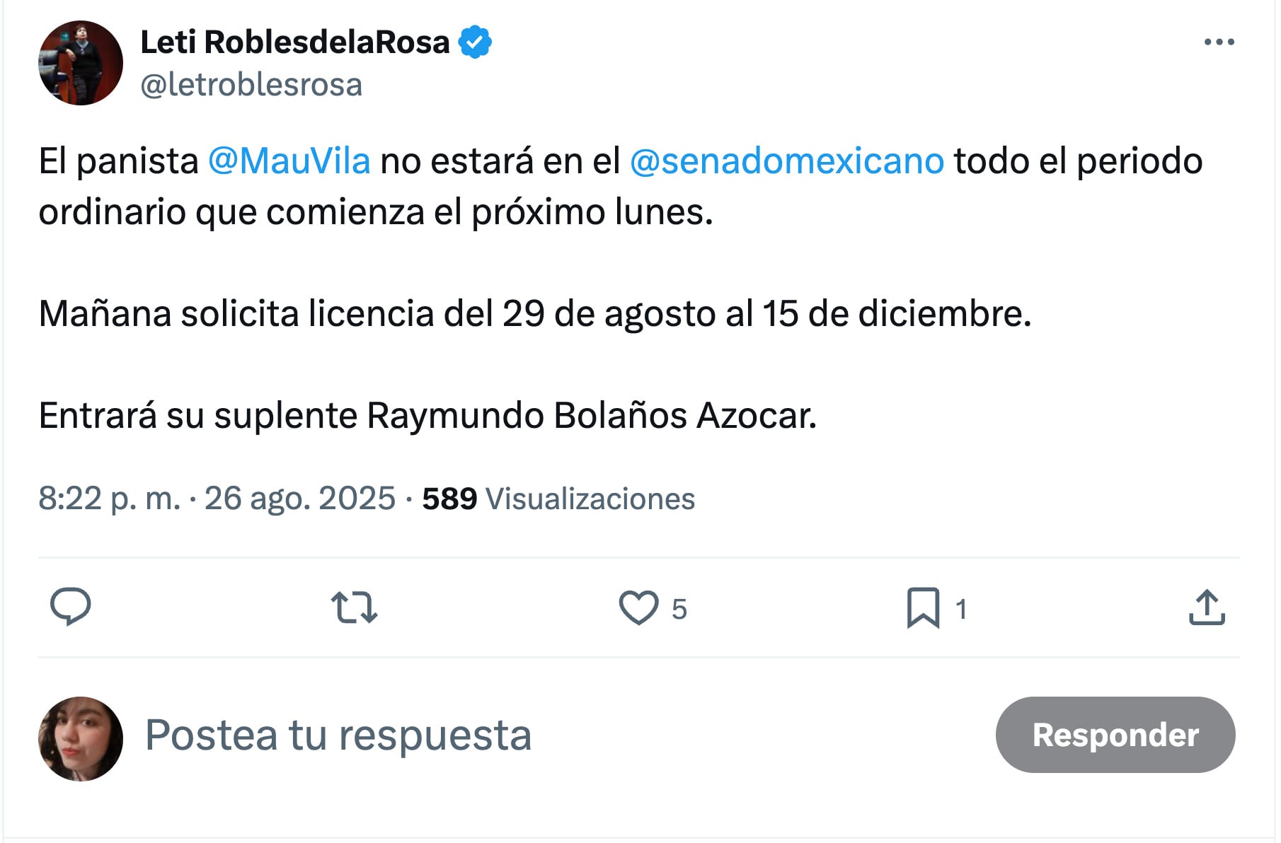 Mauricio Vila, senador del PAN