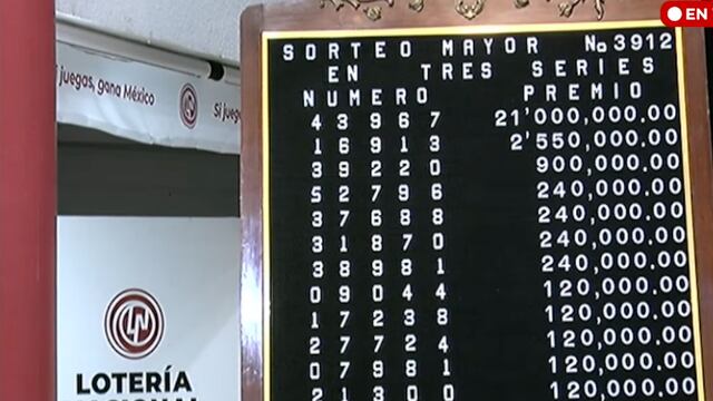 Resultados Sorteo Mayor 3912 de Lotería Nacional en vivo: ganadores de hoy 5 de diciembre