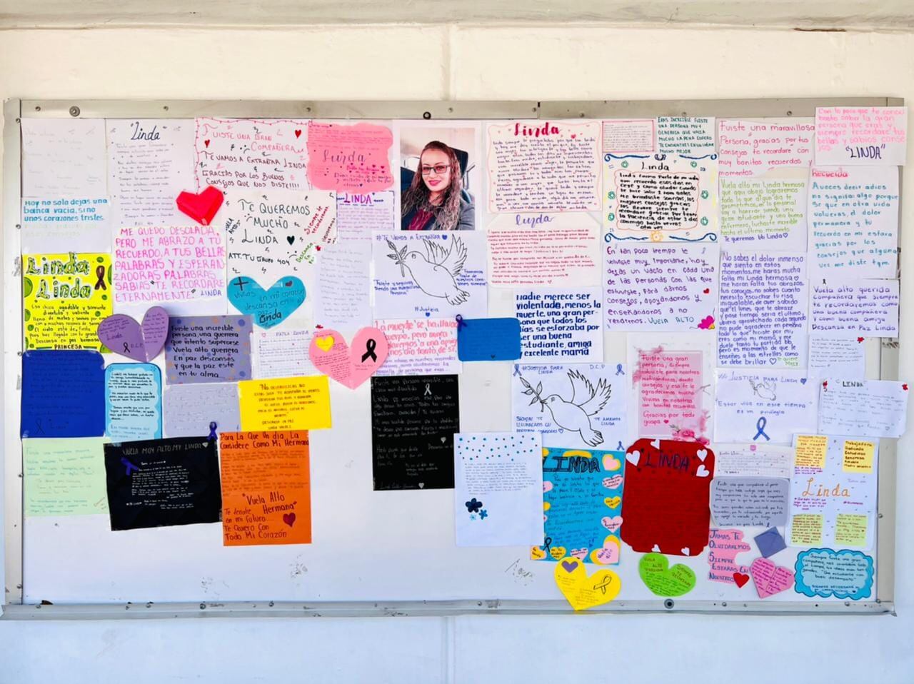 Mural realizado en memoria de Linda en su escuela