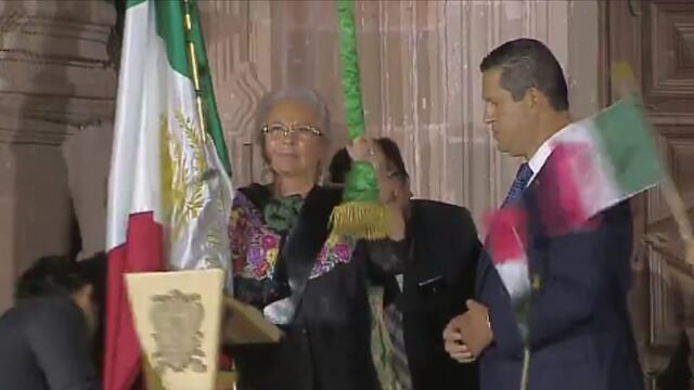 La secretaria de Gobernación estuvo acompañada del gobernador del estado.