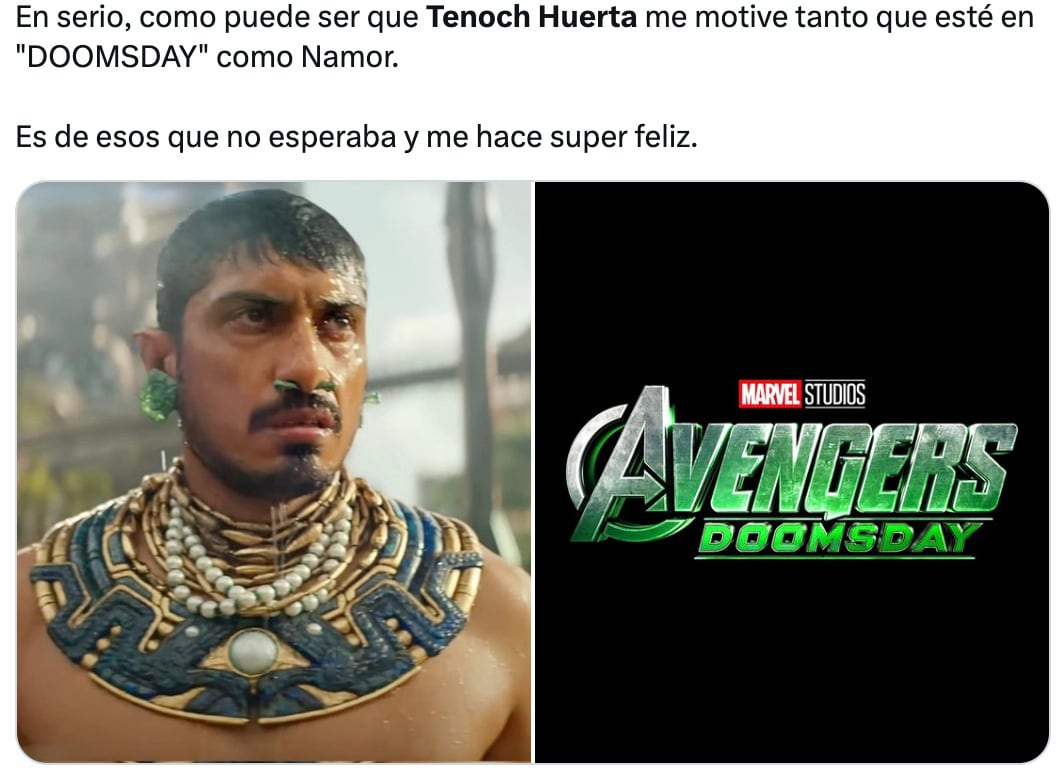 Tenoch Huerta regresa como Namor en Avengers Doomsday