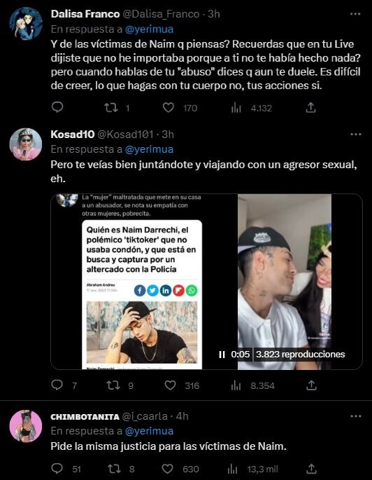 Usuaria reclaman a Yeri Mua por entablar relación con un abusador sexual