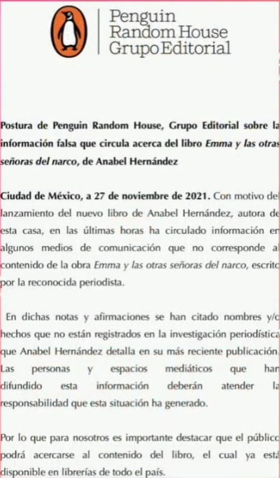 Comunicado de Editorial