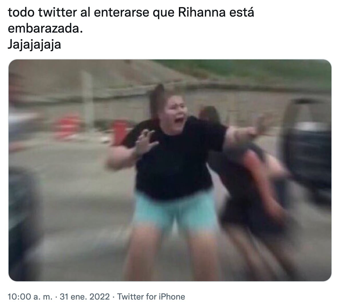 Meme sobre el embarazo de Rihanna