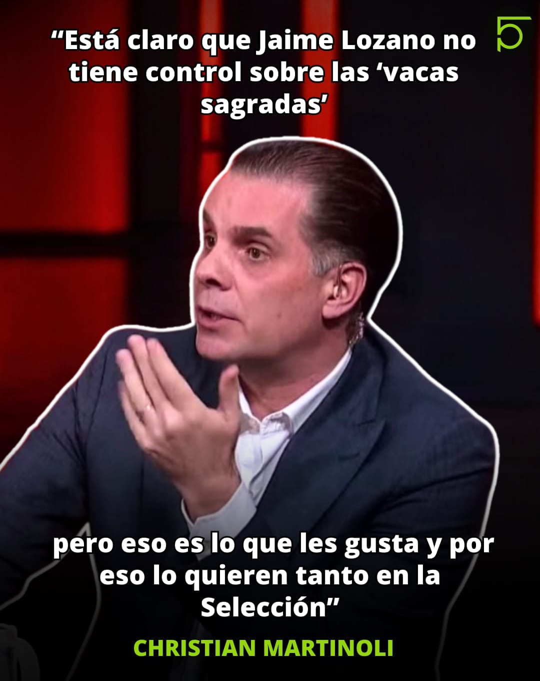 Mensaje de Christian Martinoli a Jaime Lozano.