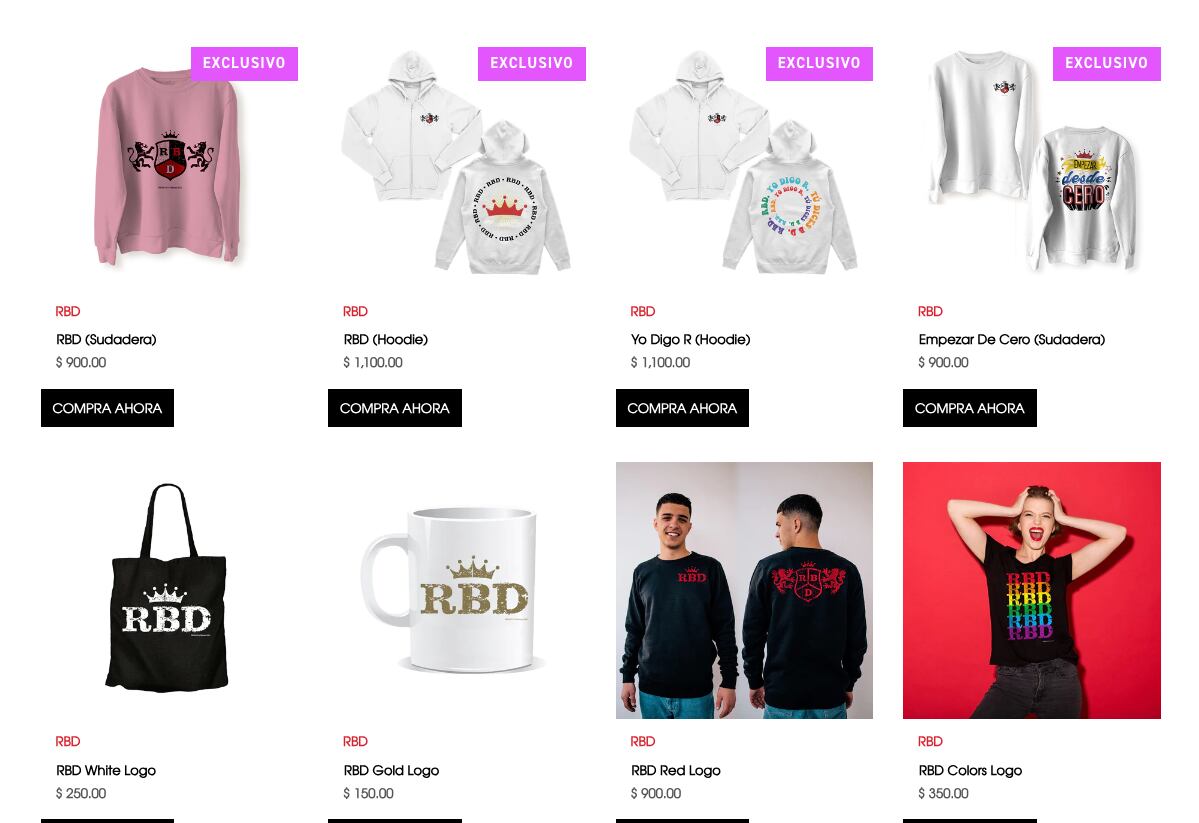 ¿Precio y dónde comprar la mercancía oficial de RBD?