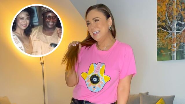 Brenda Bezares y su foto con el rey de Nigeria.