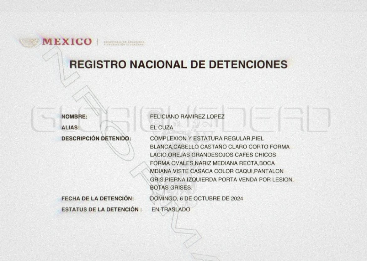 Detienen a Feliciano Ramírez López, El Cuza, presunto líder de Los Salazar