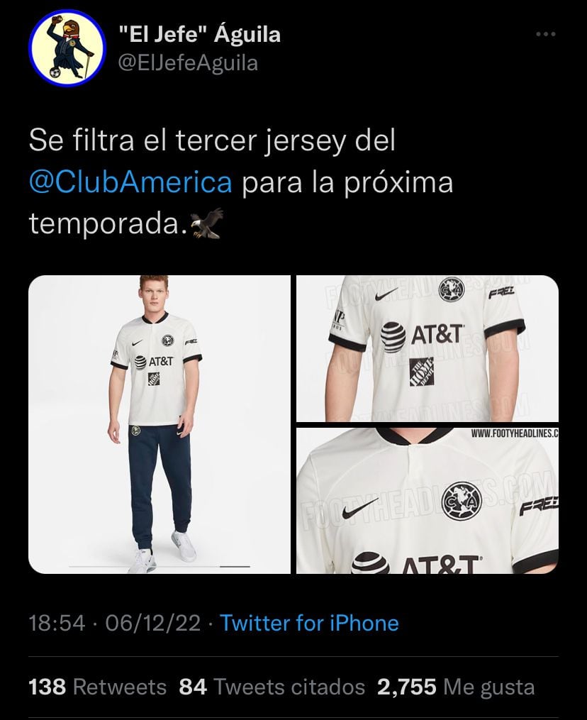 Así luce el tercer kit del Club América para el Clausura 2023.