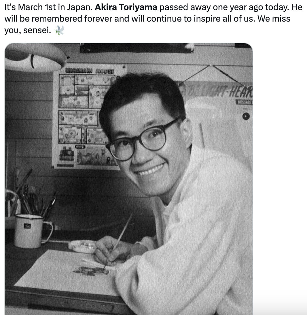Las redes recuerdan a Akira Toriyama