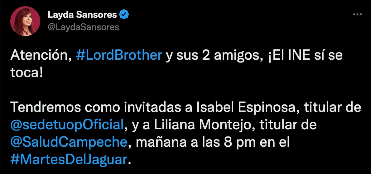 Layda Sansores amenaza: Marko Cortés y Jesús Zambrano serán exhibidos en el Martes del Jaguar