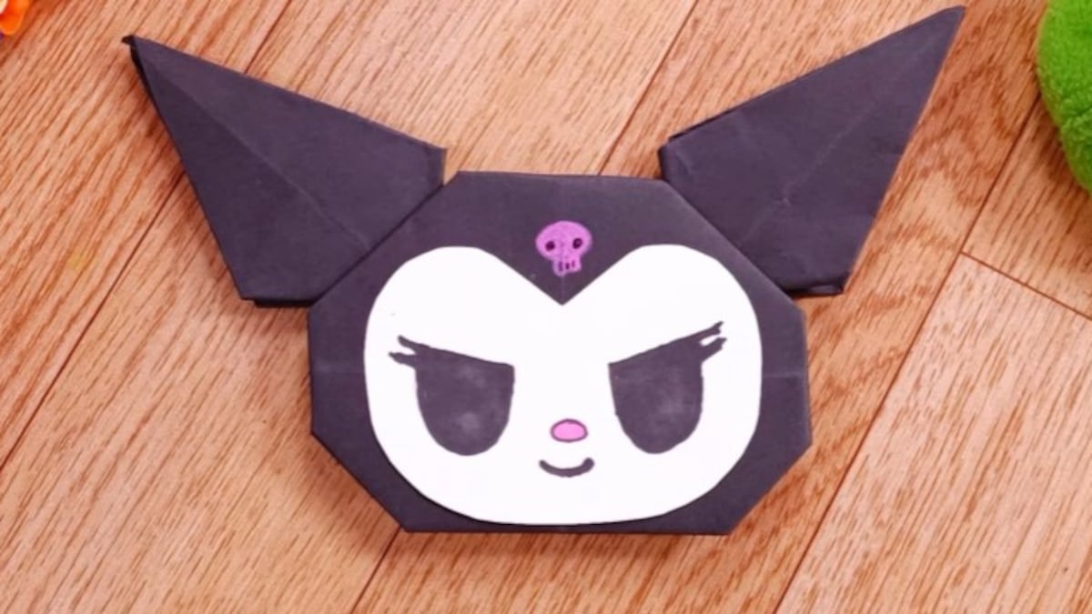 Kuromi de origami Paso a paso para hacer a la amiga de Hello Kitty de
