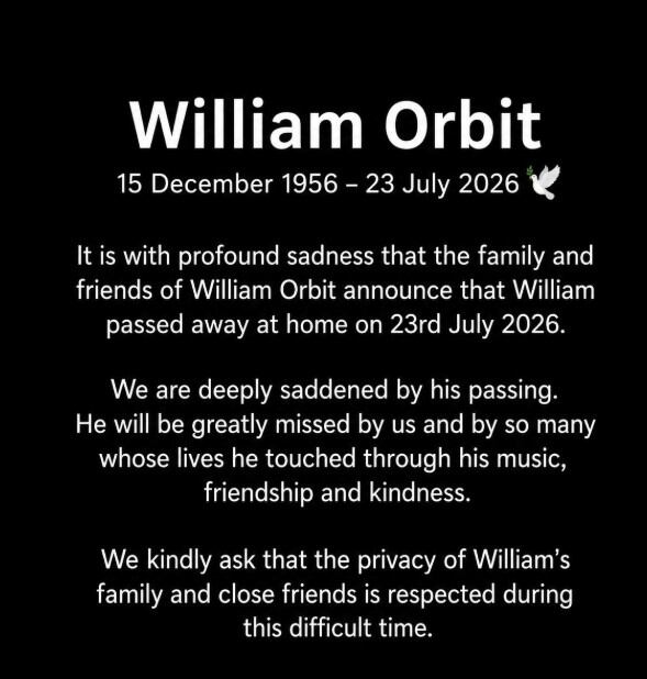 Murió William Orbit, productor británico de estrellas