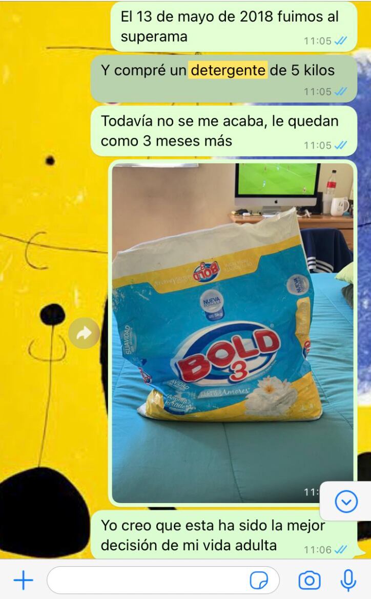 Conversación sobre el detergente